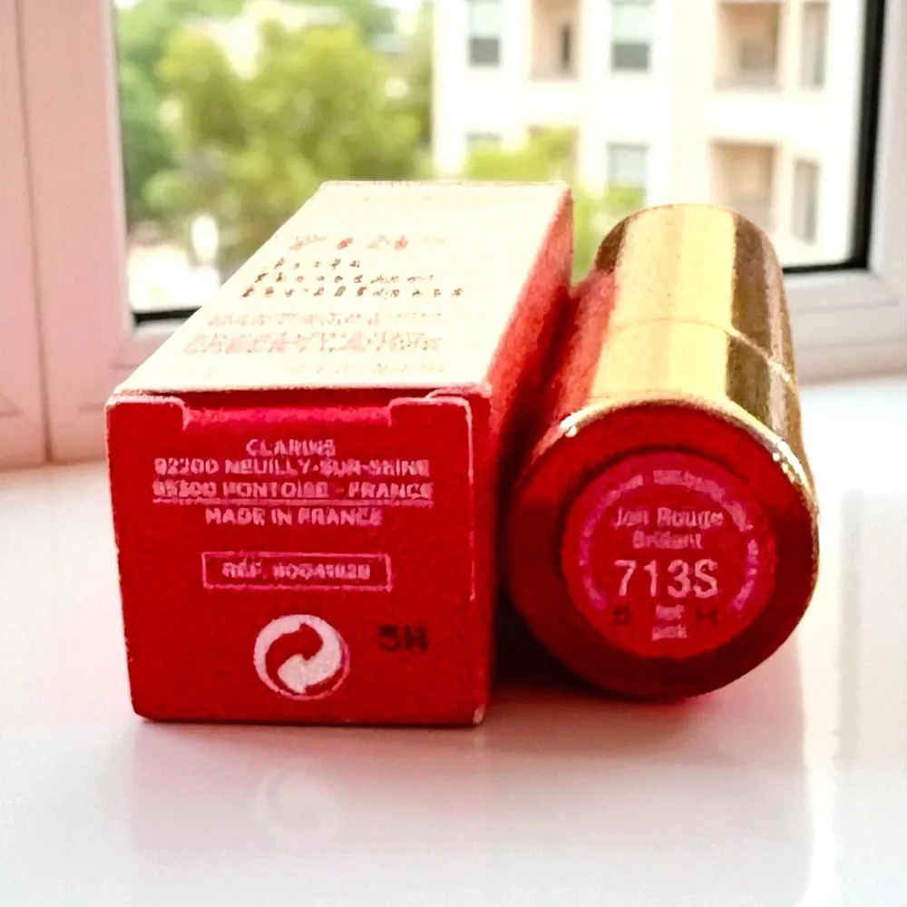 💎 Clarins Joli Rouge Brillant Moisturizing Perfect Shine Lipstick 713 Hot Pink